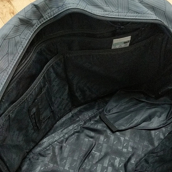 PUMA Duffle Bag Black and Grey with Gold Hardware Gym Workout - Picture 11 of 14